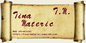 Tina Materić vizit kartica